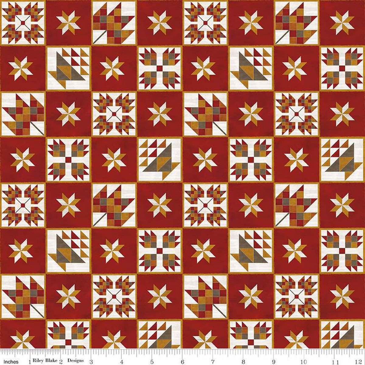 Fall Barn Quilts Blocks Red