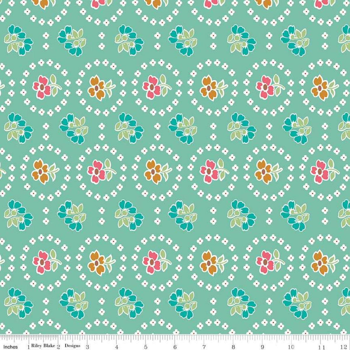 Granny Chic Curtains - Teal