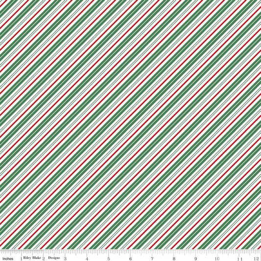 Santa Claus Lane Stripes Green