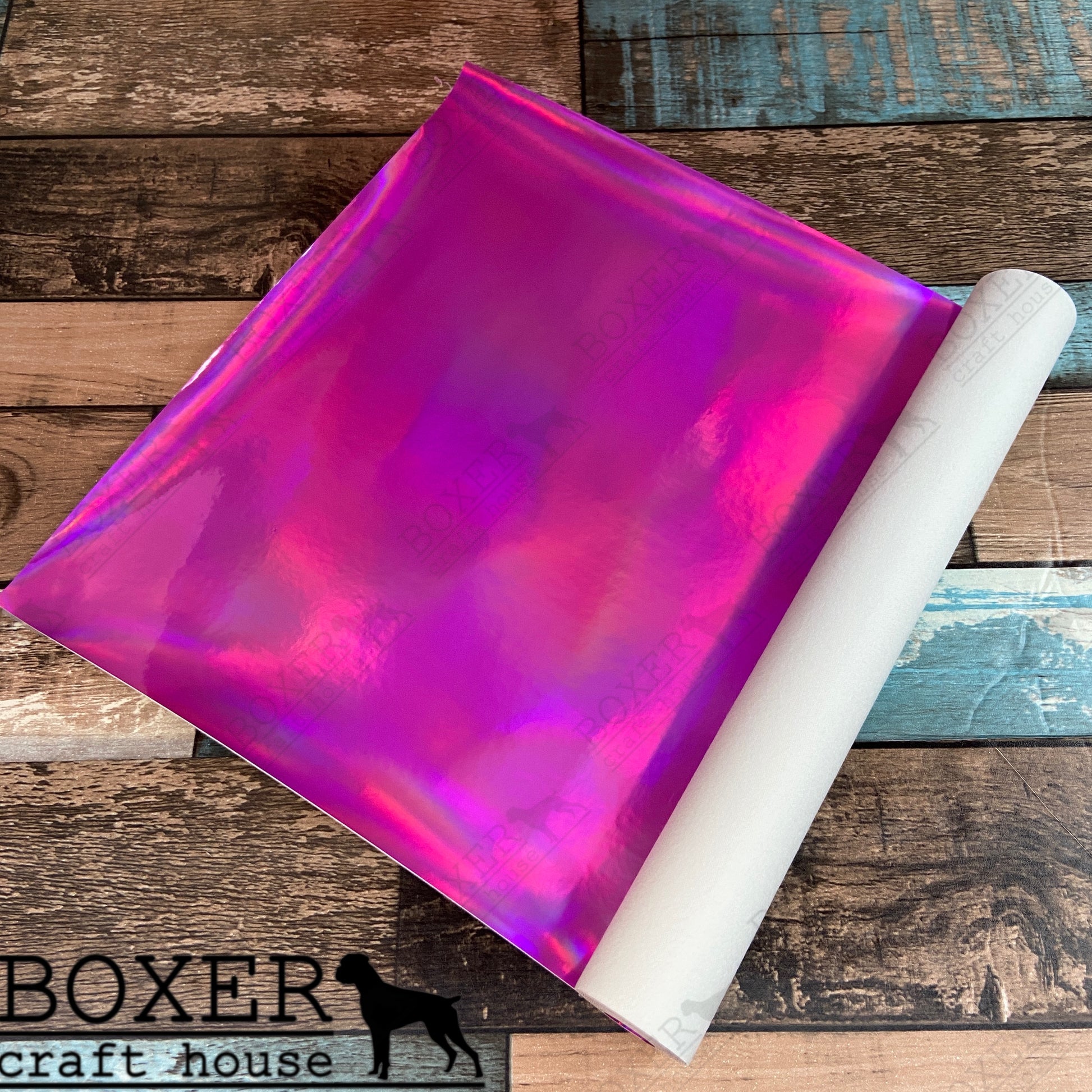Hot Pink Holographic Iridescent Heat Transfer Vinyl Sheets By