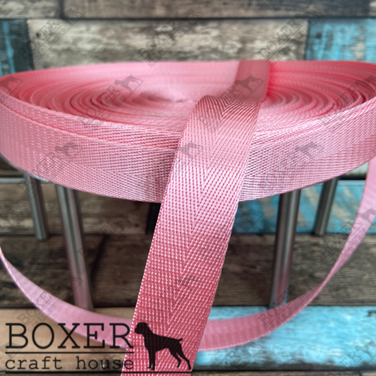 Nylon Webbing 1" Wide - Light Pink