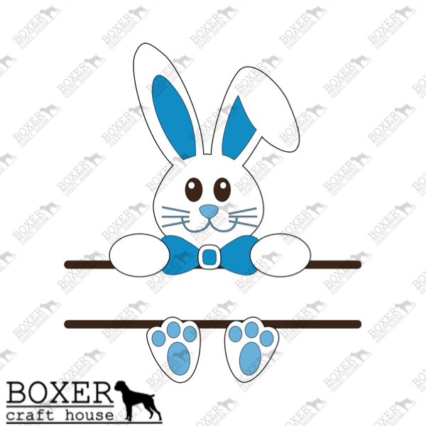 Easter Bunny Personalize Boy Royal Blue HTV Transfer