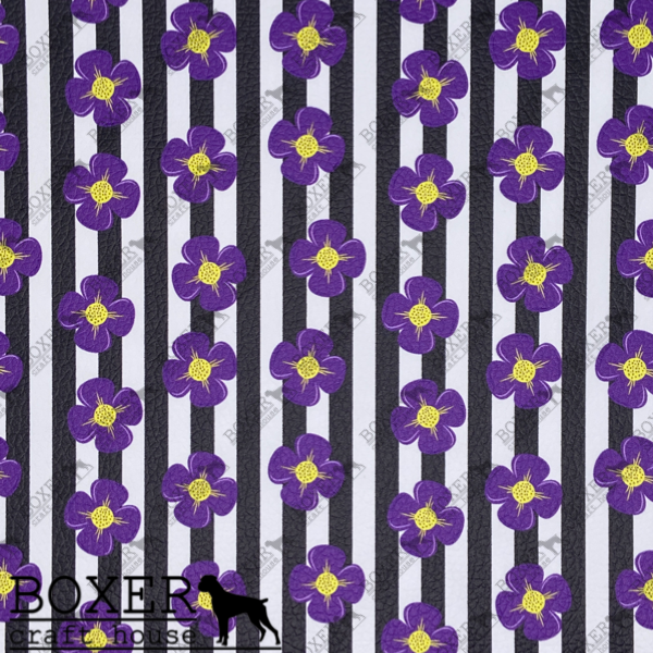 Purple Flowers and Stripes