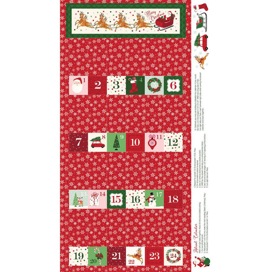Merry and Bright Advent Panel Red