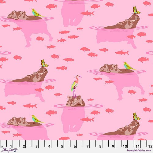 My Hippos Don't Lie - Nova Everglow, Everglow Collection, Tula Pink, Fabric, Sewing, Quilting, Embroidery, Quilting Cotton, Tula Cotton, Boxer Craft House, Fabric Store