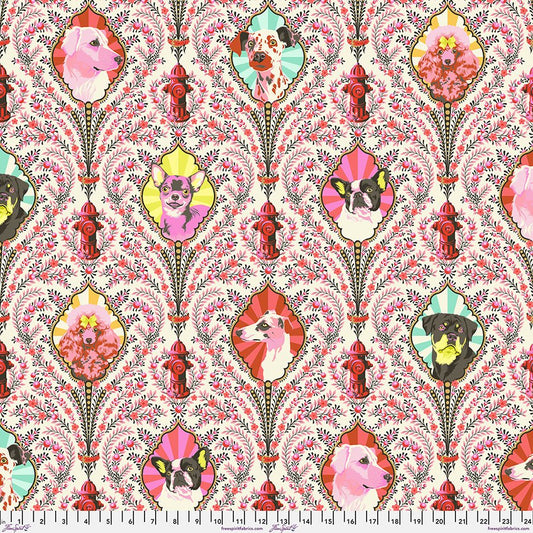 Tula Pink Fabric, Besties Collection, Buy Tula Pink, Sewing, Quilting Fabric, Boxer Craft House Fabric, Puppy Dog Eyes Blossom Metallic Besties,