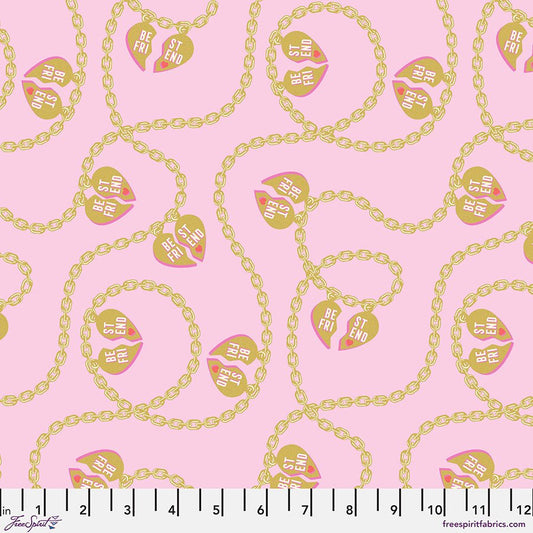 Tula Pink Fabric, Besties Collection, Buy Tula Pink, Sewing, Quilting Fabric, Boxer Craft House Fabric, Lil Charmer Blossom Metallic Besties,