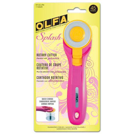 Splash 45mm Rotary Cutter by OLFA - Pink