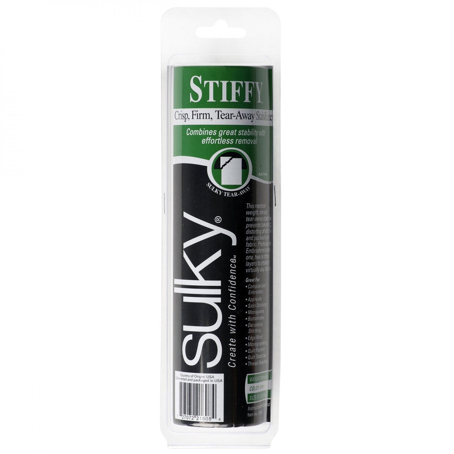 Stiffy Firm Tear-Away Stabilizer Sulky Brand