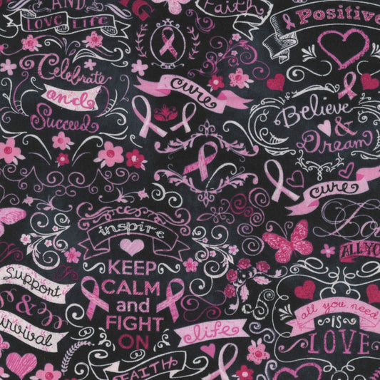 Pink Ribbon - Black