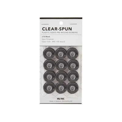 Clear-Spun - Class 15/A - Black Bobbin 12 Pack