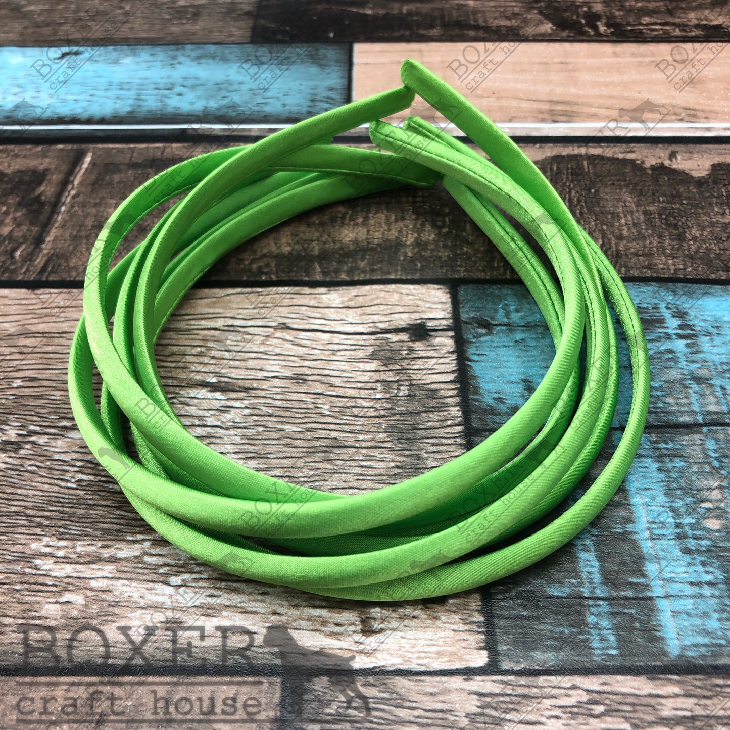 6 Count Lime Green Satin Headband