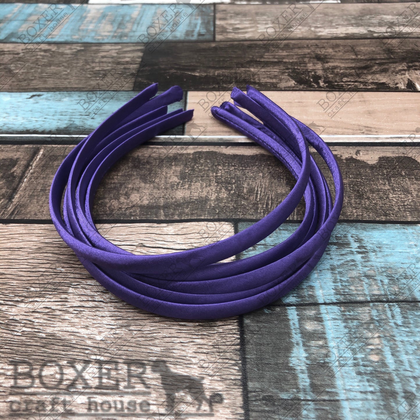 6 Count Purple Satin Headband