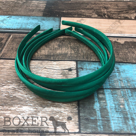 6 Count Green Satin Headband