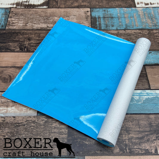 Sky Blue Wet look, Faux Leather, Embroidery Vinyl, Sewing Faux Leather, Wet Look, Vinyl, Blue Faux Leather, Bag makers faux leather, Boxer Craft House Faux Leather, USA company, Purse making material, Wet Look Material Quality Faux Leather, Sky Blue Faux Leather
