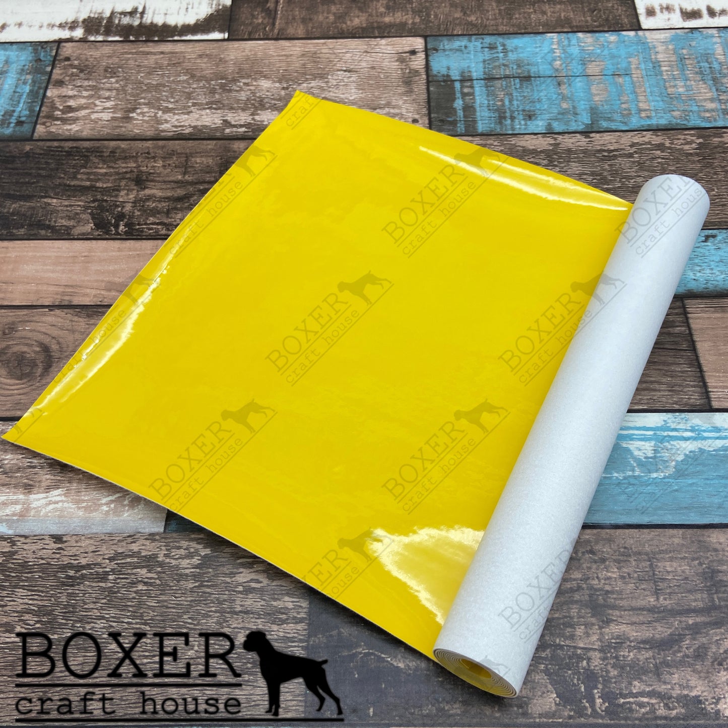 Wetlook Vinyl, Wetlook Faux Leather, Faux Leather, Shiny Vinyl, Sewing Vinyl, Wetlook, Yellow Wetlook, Boxer Craft House Faux Leather, Embroidery Vinyl,