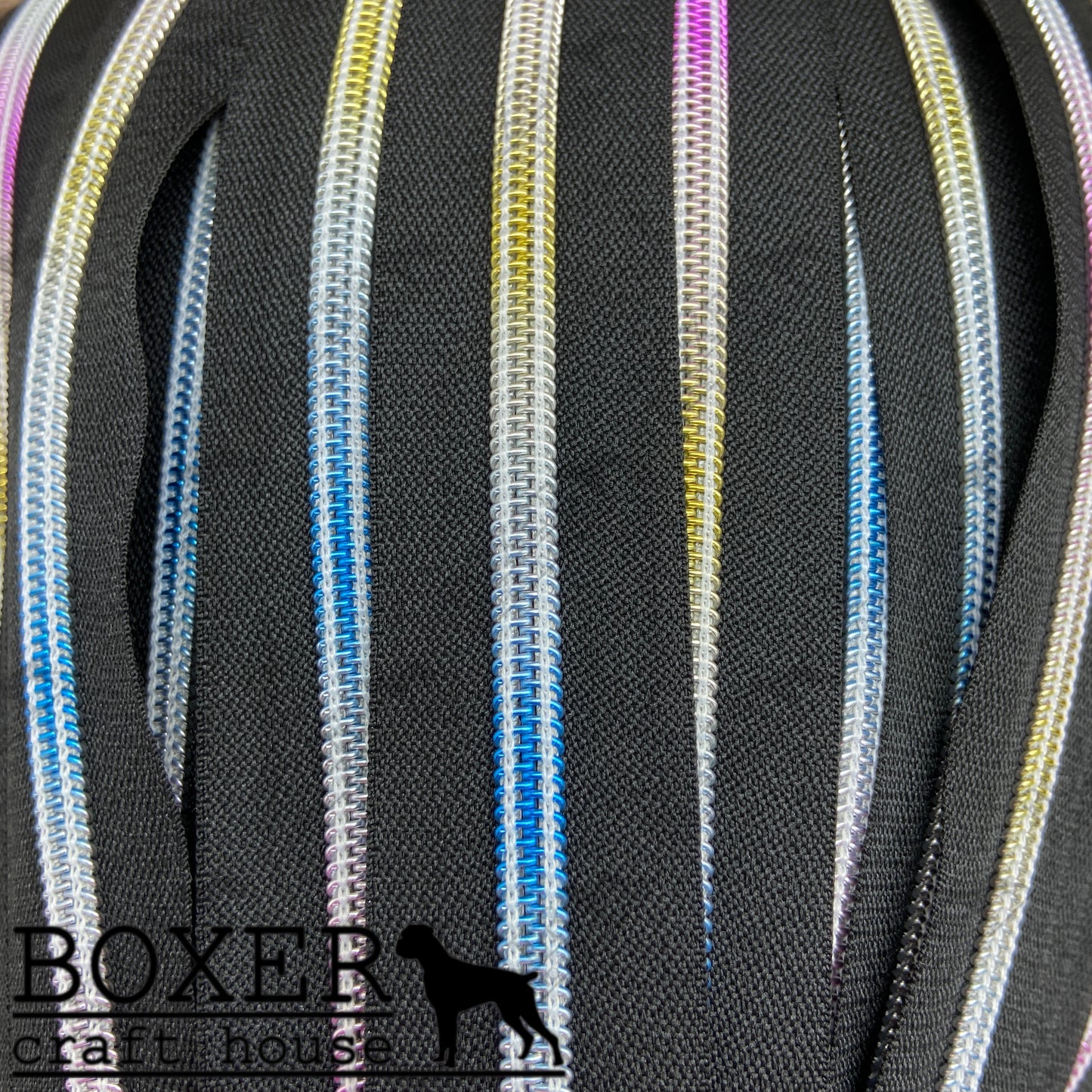 Nylon #5 Zipper - Rainbow Coil Black Tape