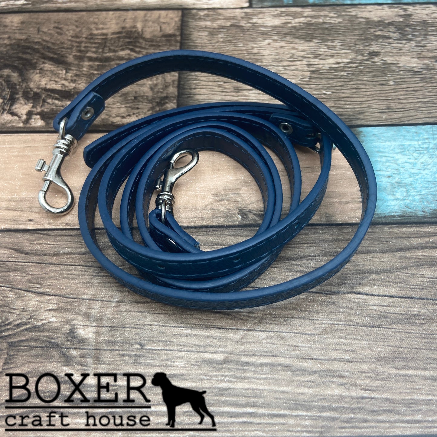 Boxer Craft House Blue Purse Bag Strap Silver Hardware