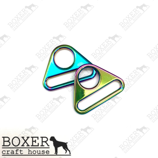 Triangle Rings 1 inch - Rainbow 2pc
