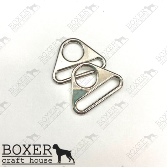 Triangle Rings 1 inch - Silver 2pc