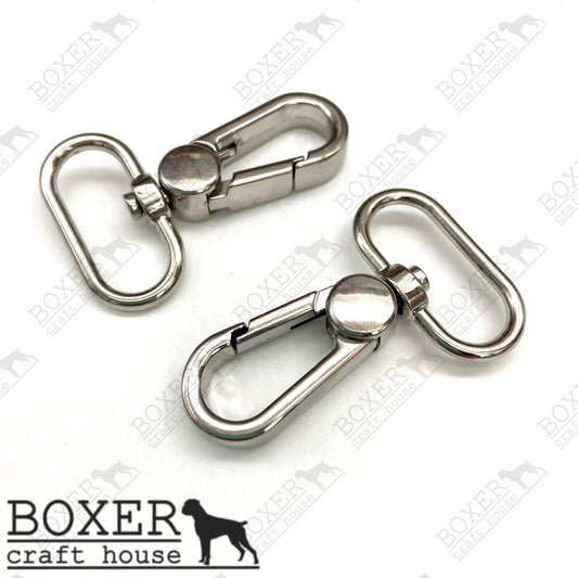 Swivel Hooks  1 inch Flat Profile - Silver 2pc