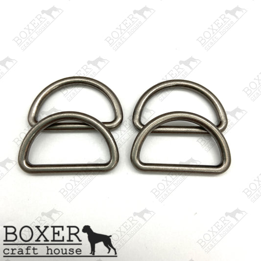 D-Ring 1 inch - Antique Silver 4pc