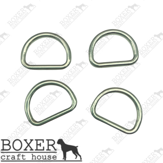 D-Ring 1/2 inch - Silver 4pc
