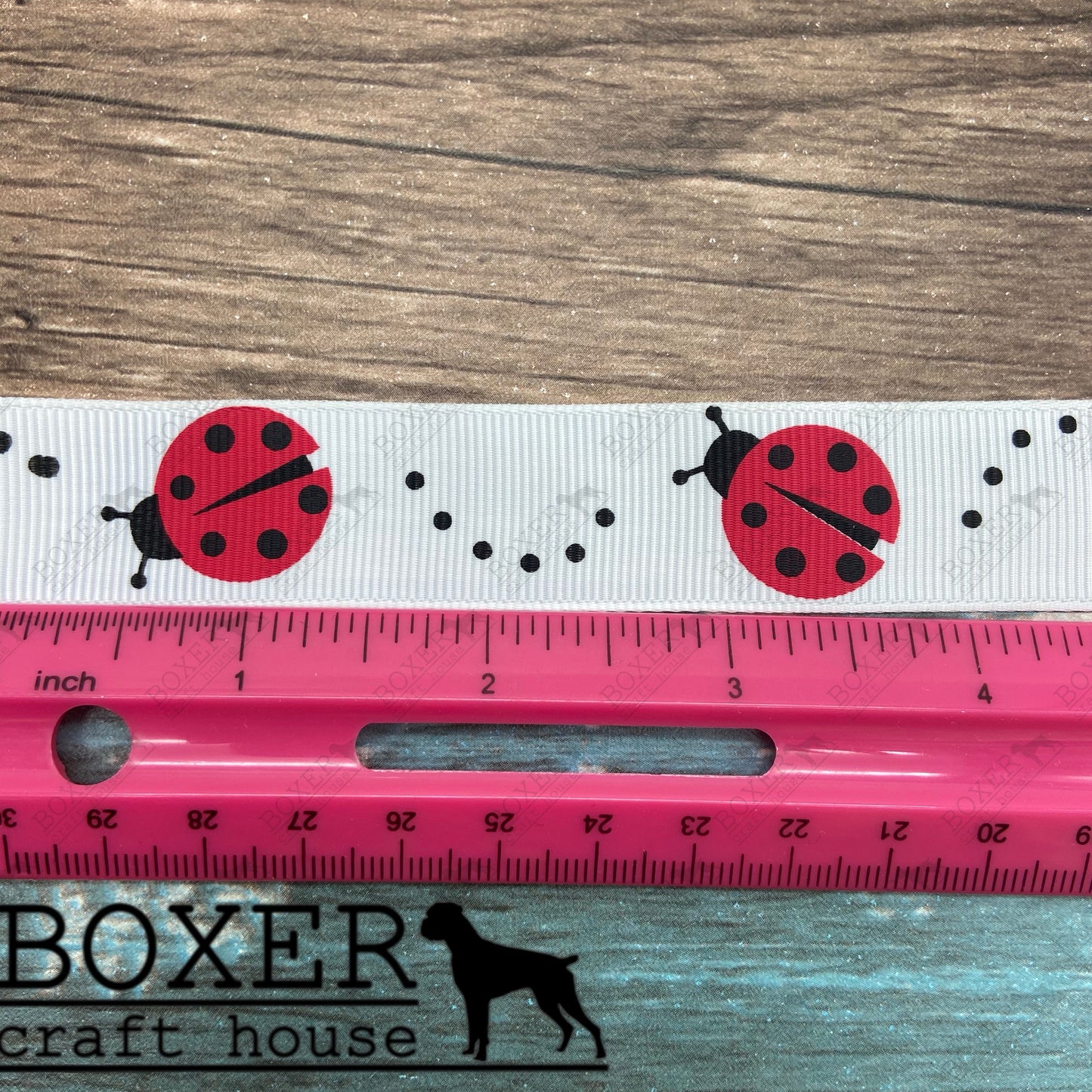 Ladybug 1 Inch Grosgrain Ribbon 1 yard – Boxer Craft House