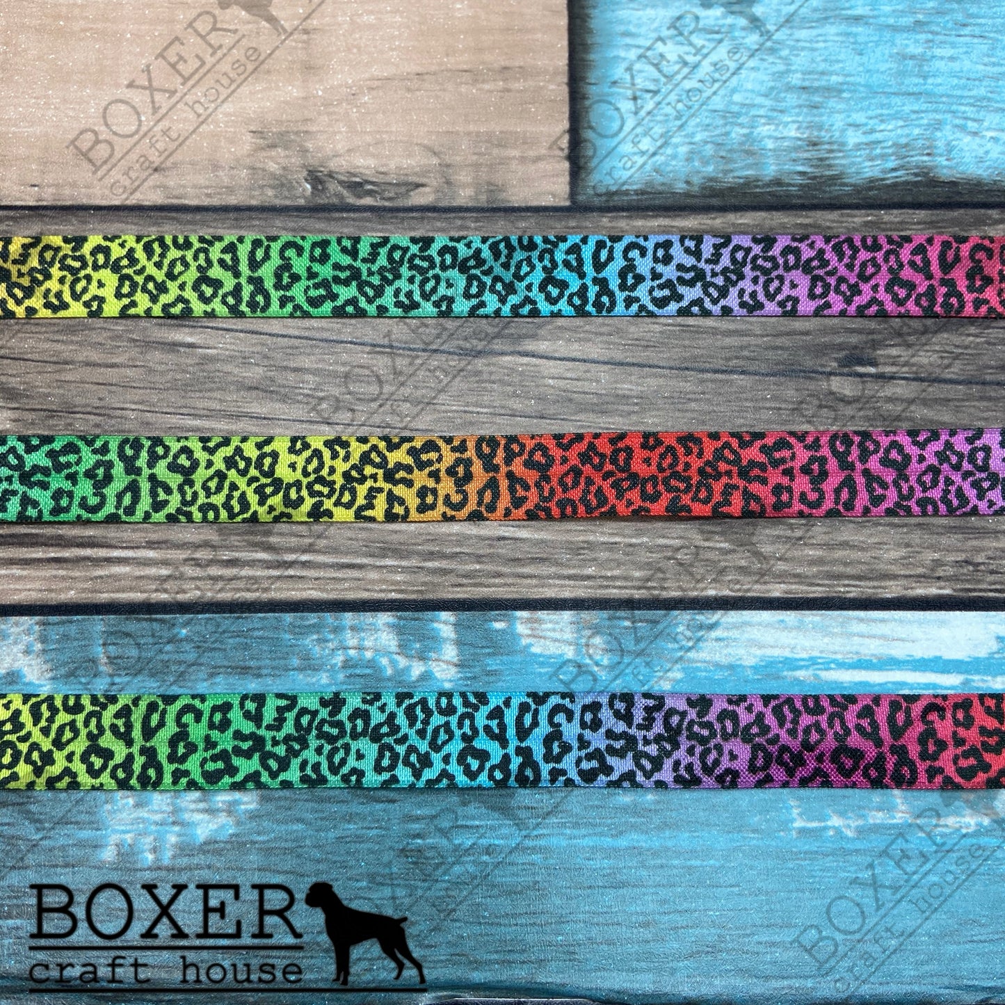 Rainbow Cheetah FOE 5/8 Fold Over Elastic 1 Yard