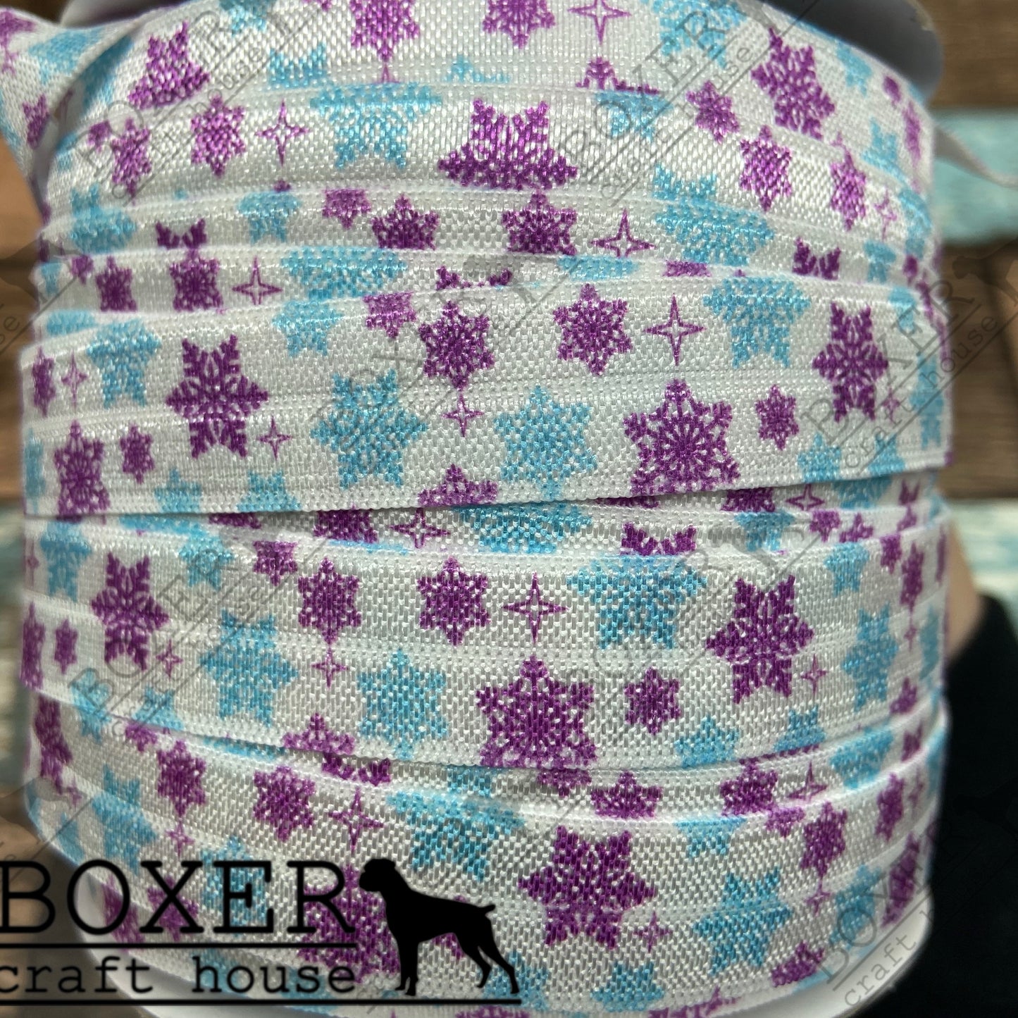 Snowflake FOE 5/8 Fold Over Elastic 1 Yard