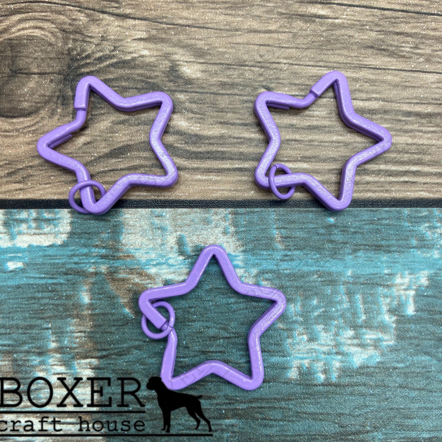 Lilac Star Split Key Ring 10 Pack