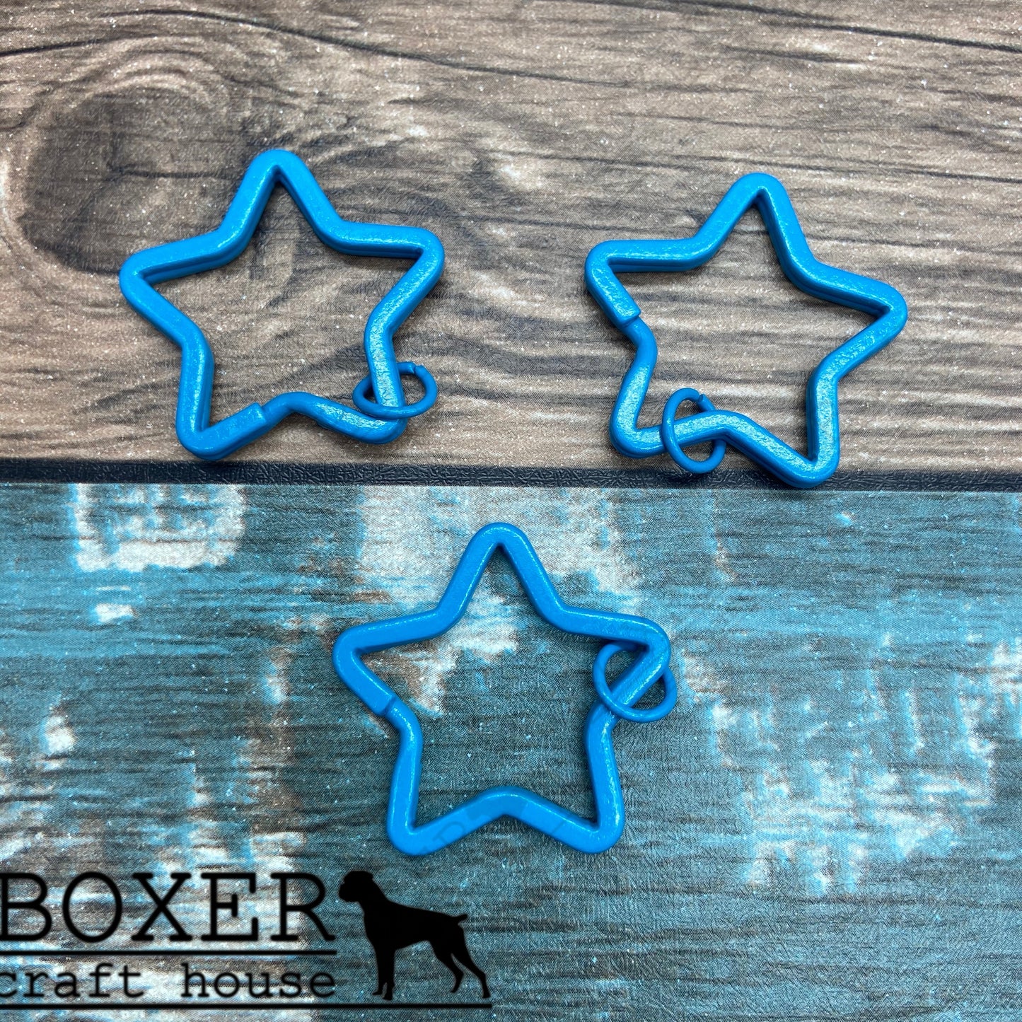 Blue Star Split Key Ring 10 Pack