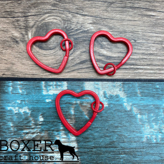 Red Heart Split Key Ring 10 Pack