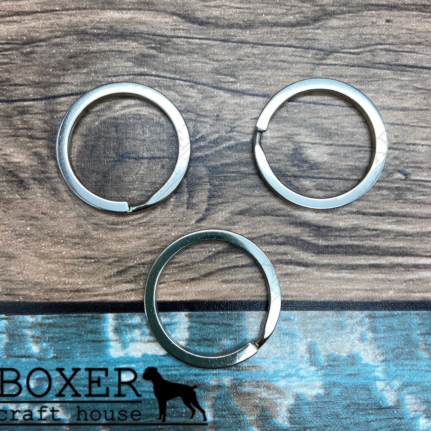 Boxer Craft House Nickel Plated Flower Split Key Ring 20 Pack